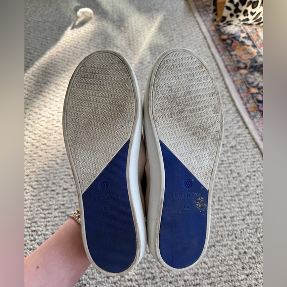 Rothy's Womens Size 8.5 The Original Sneaker Sand Beige Slip On Knit Loafer Shoe - Picture 3 of 5